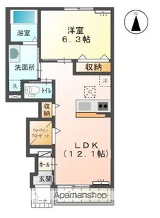 プティ フルール【1階】の間取り